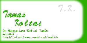 tamas koltai business card